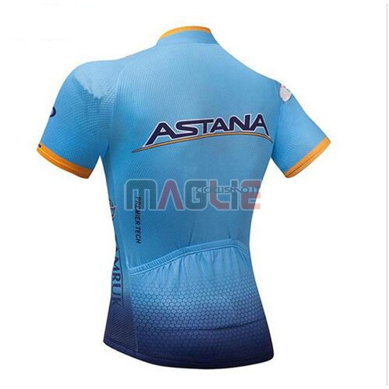 2018 Maglia Astana Manica Corta Blu - Clicca l'immagine per chiudere